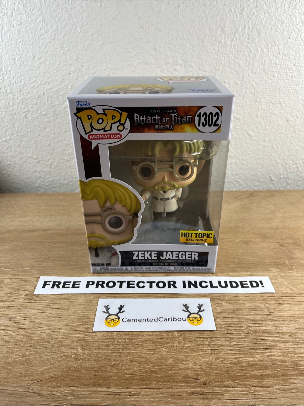 Zeke Jaeger Funko Pop #1302 Hot Topic Attack On Titan AOT Vaulted NEAR MINT